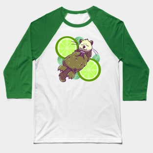 Lime Sea Otter Splash Baseball T-Shirt